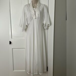 Vintage Old Hollywood Nightgown Slip Dress Bridal Honeymoon Lace Tulle Small